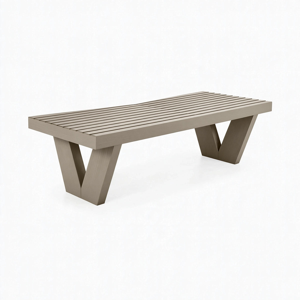 Panca 180 x 40 x 45 cm in legno beige con seduta a doghe stile moderno