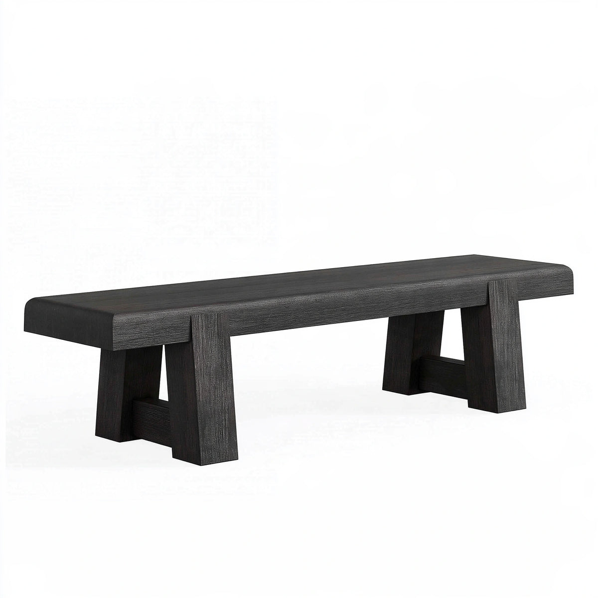 Panca 180 x 35 x 45 cm in legno nero stile moderno per ingresso e sala da pranzo